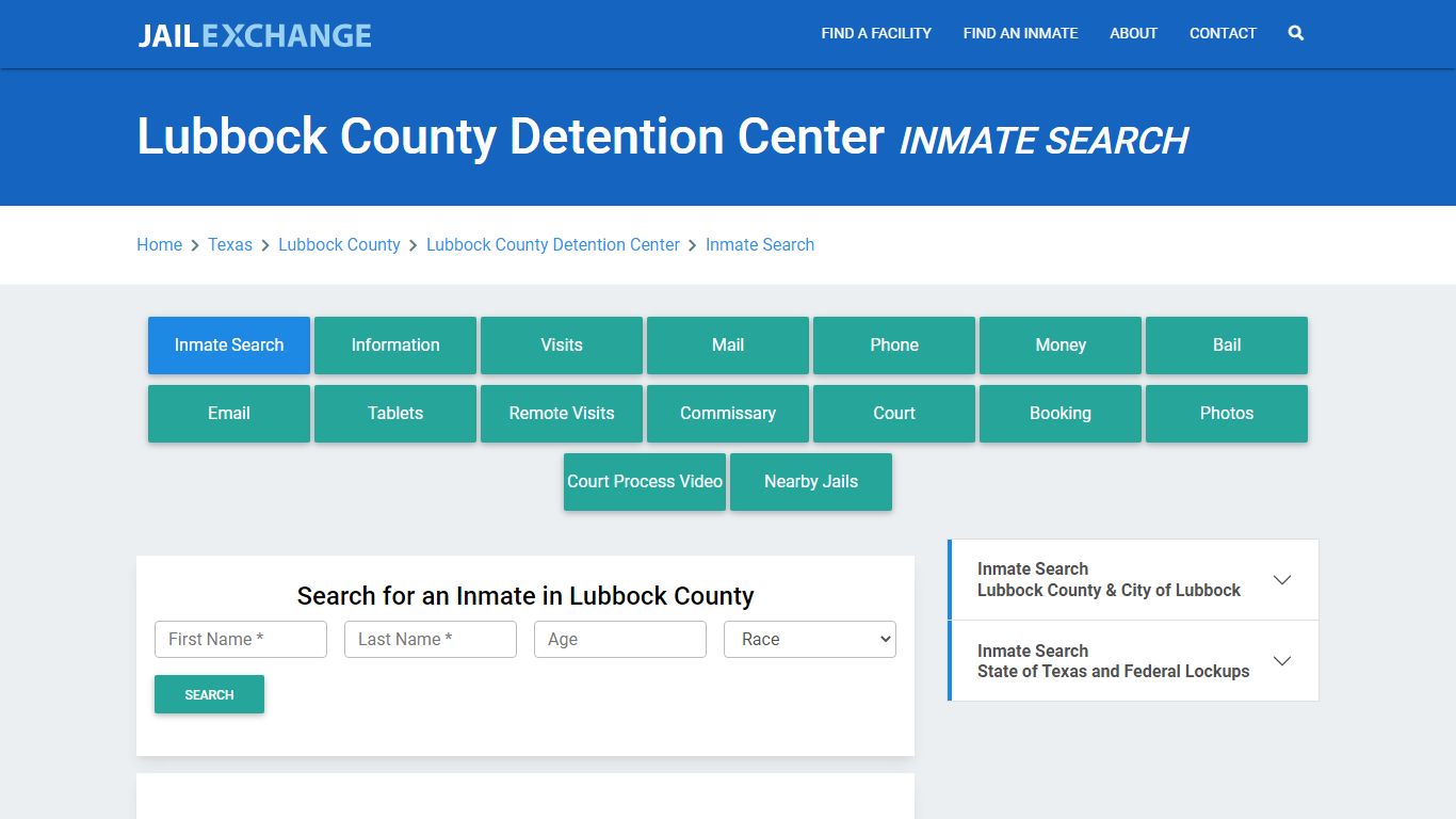 Lubbock County Detention Center Inmate Search - Jail Exchange