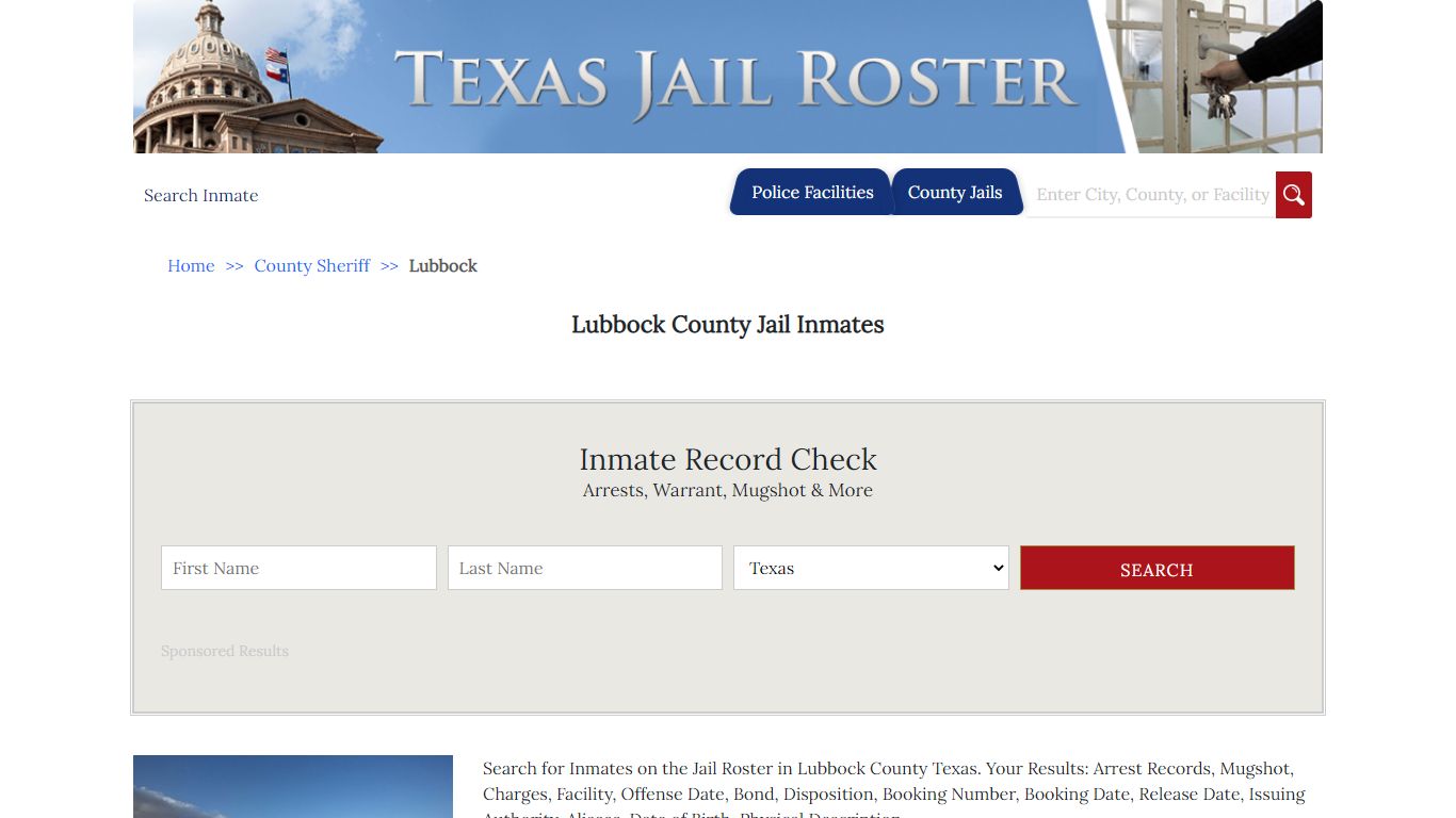 Lubbock County Jail Inmates - Jail Roster Search