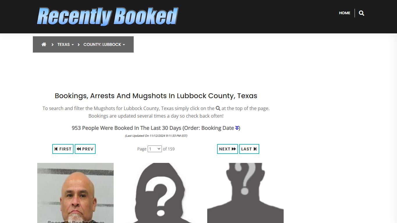 Bookings, Arrests and Mugshots in Lubbock County, Texas - Recently Booked