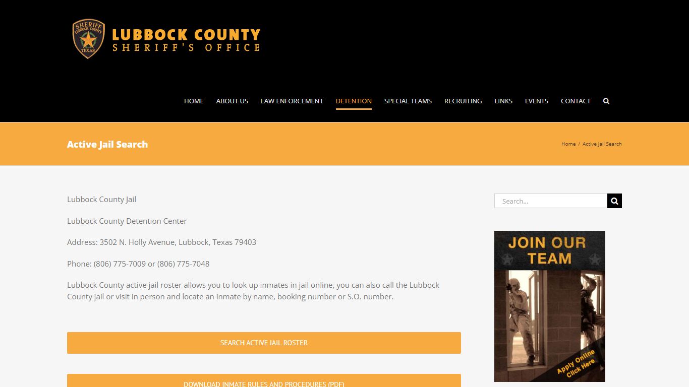 Active Jail Search – Lubbock County Sheriff's Office | Few are called ...